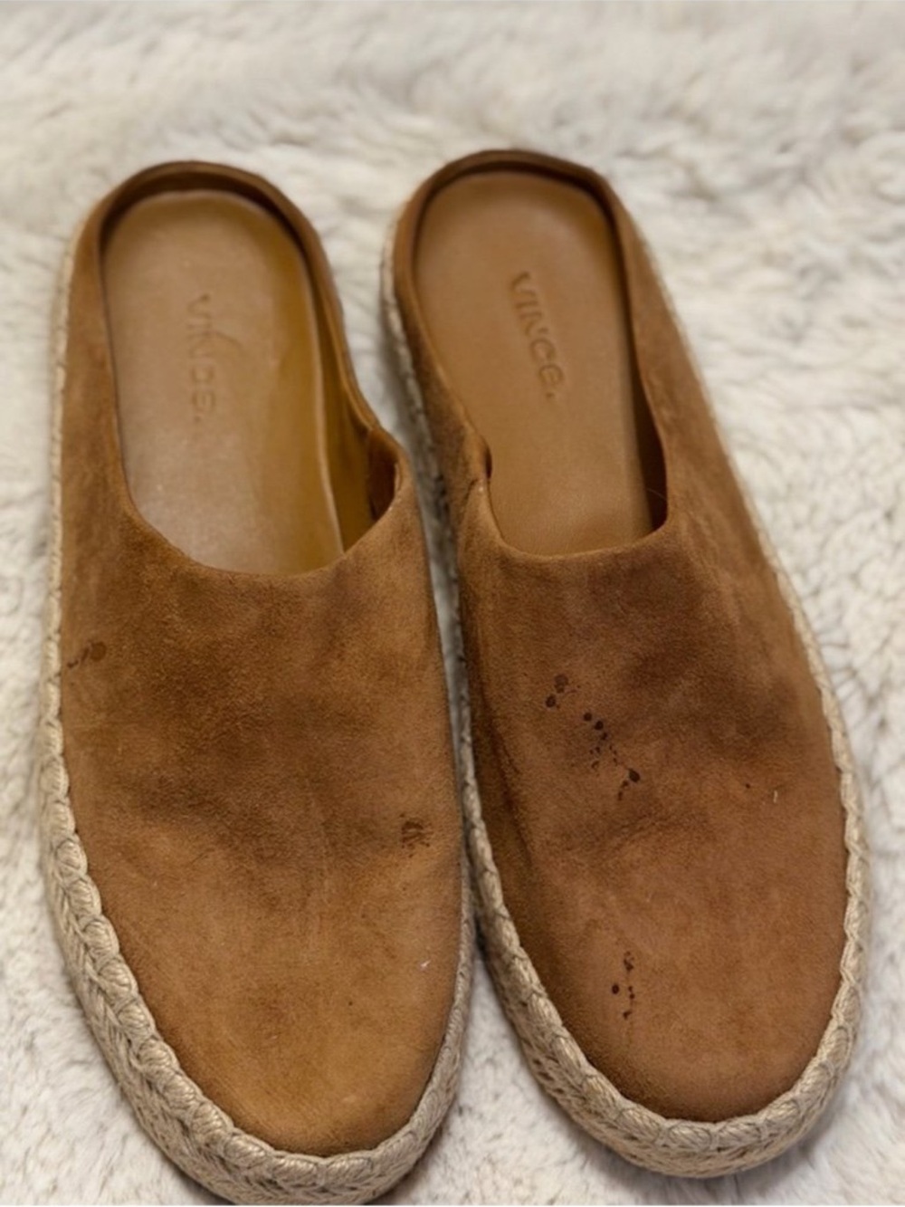 Vince Tan Suede Espadrille Mule